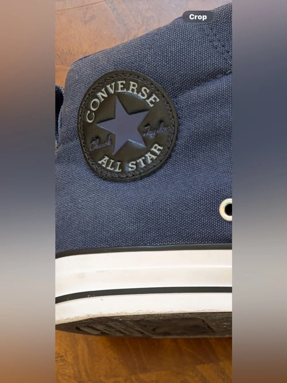 Converse Navy and White High-Top Sneakers - Picture 9 of 10